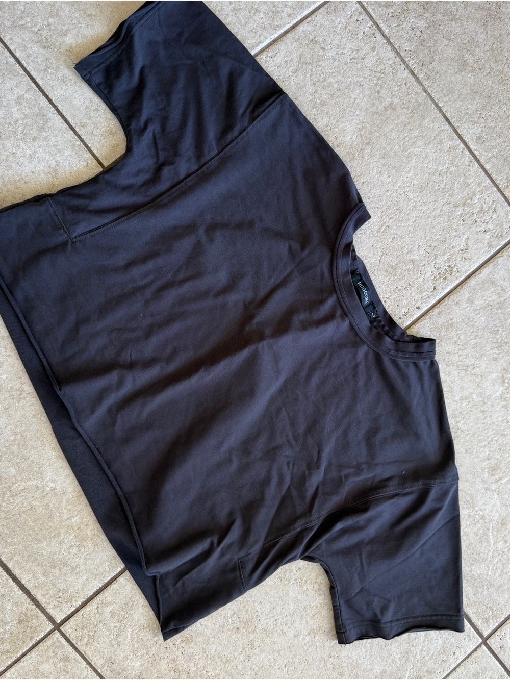Women's dark gray Crop Tee - Classic Crewneck